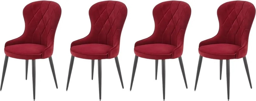 Set di 4 sedie K366 con bordo in velluto