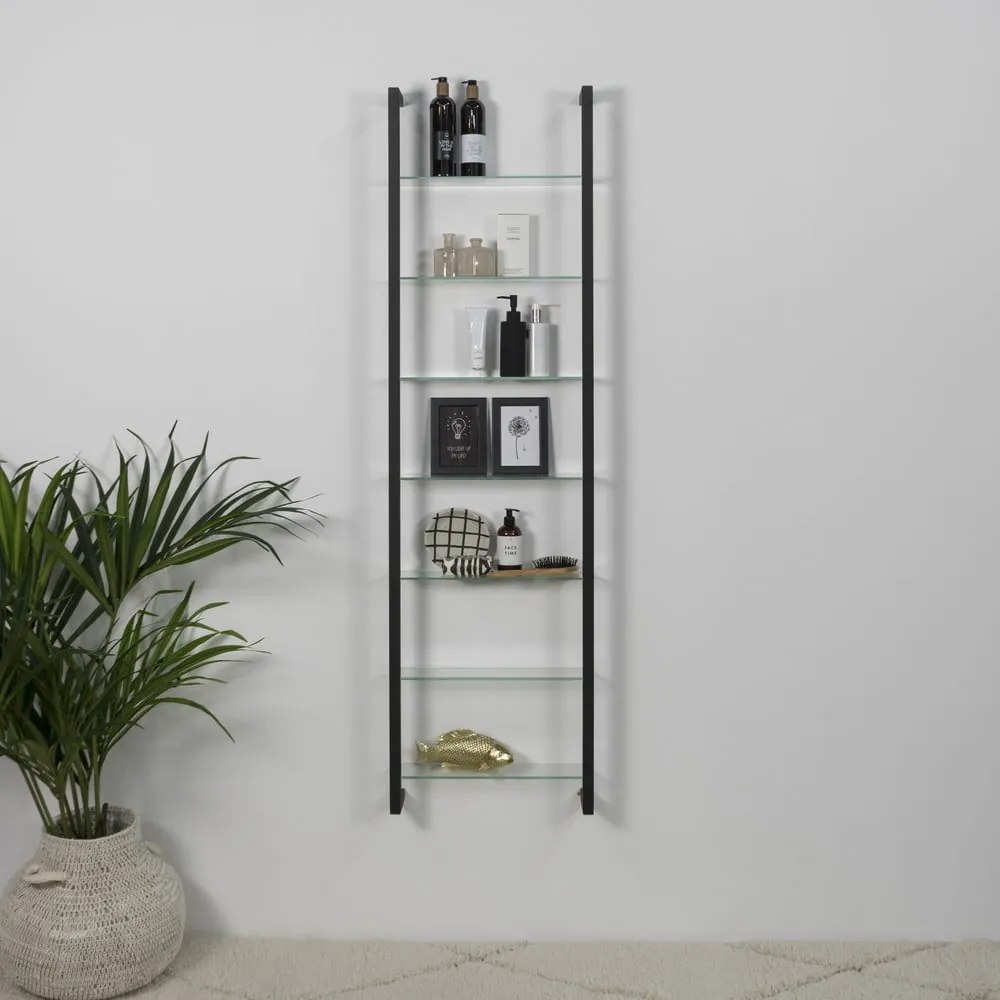 Mensola nera in metallo con ripiani multipli 46 cm Cubic – Spinder Design