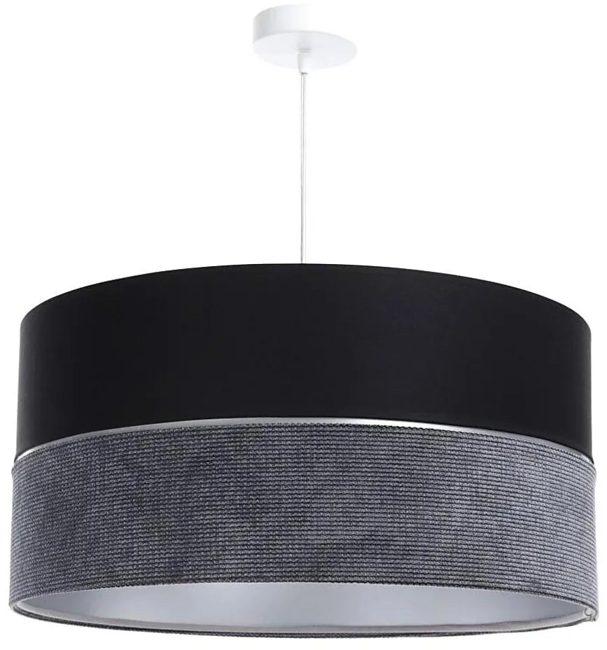 Lampadario a sospensione con filo TWIST 1xE27/60W/230V nero/grigio/argento