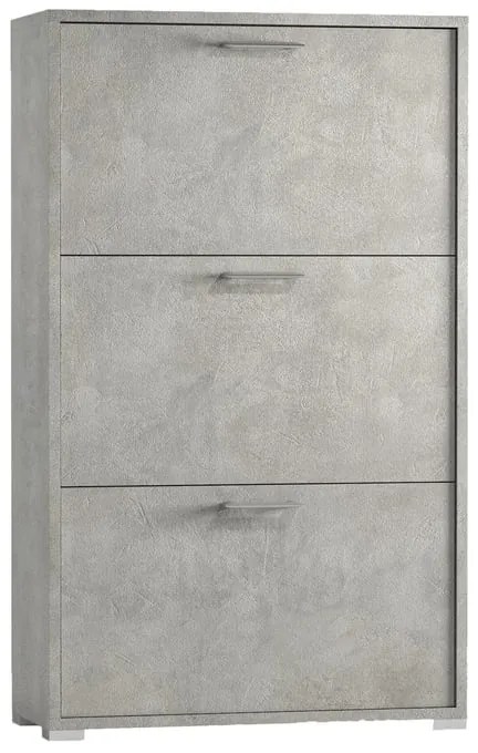 Scarpiera TERRANEO 3 ante apertura a ribalta, doppia profondità L 67 x H 112 x P 28 cm 18 paia, grigio cemento