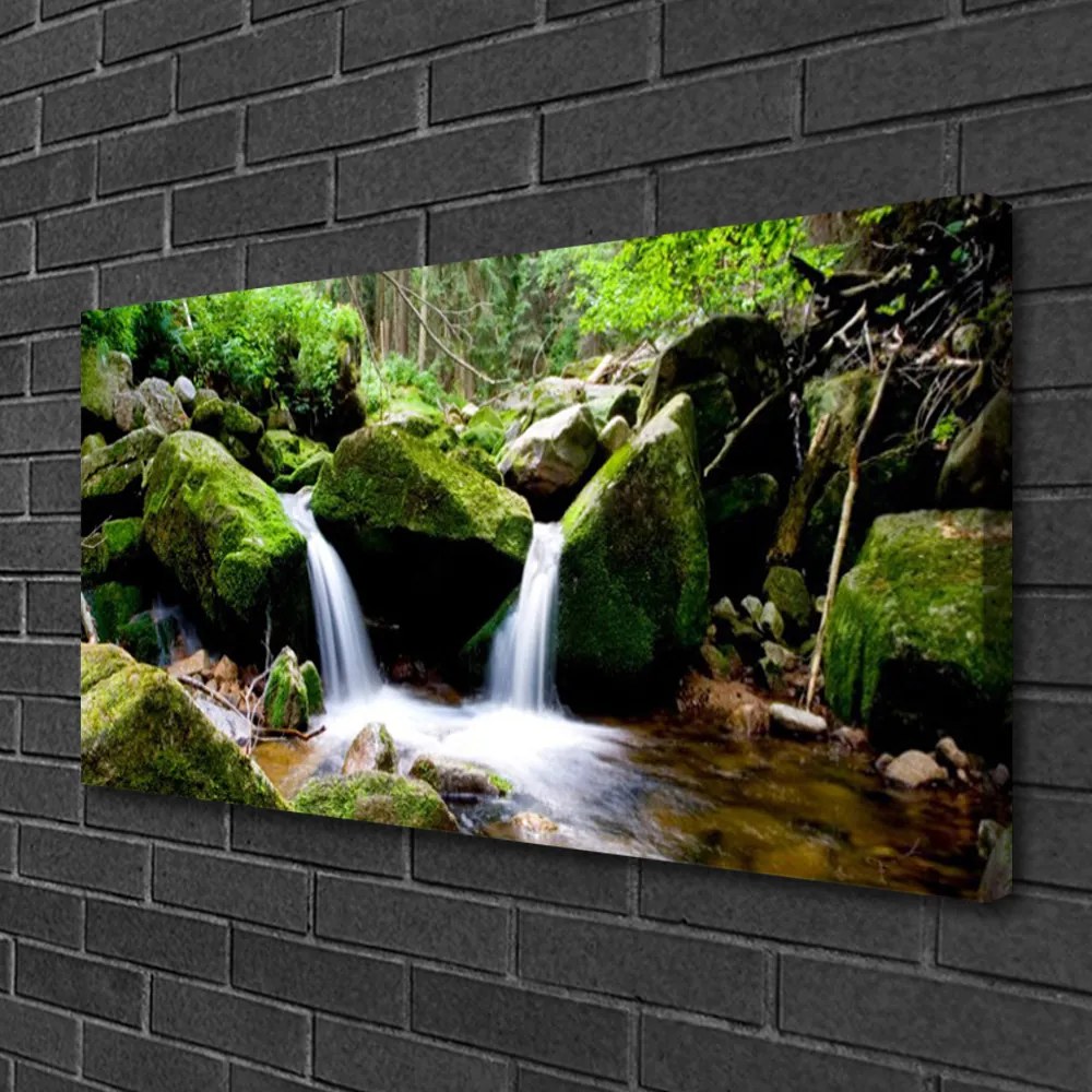 Quadro su tela Cascata di roccia naturale 100x50 cm