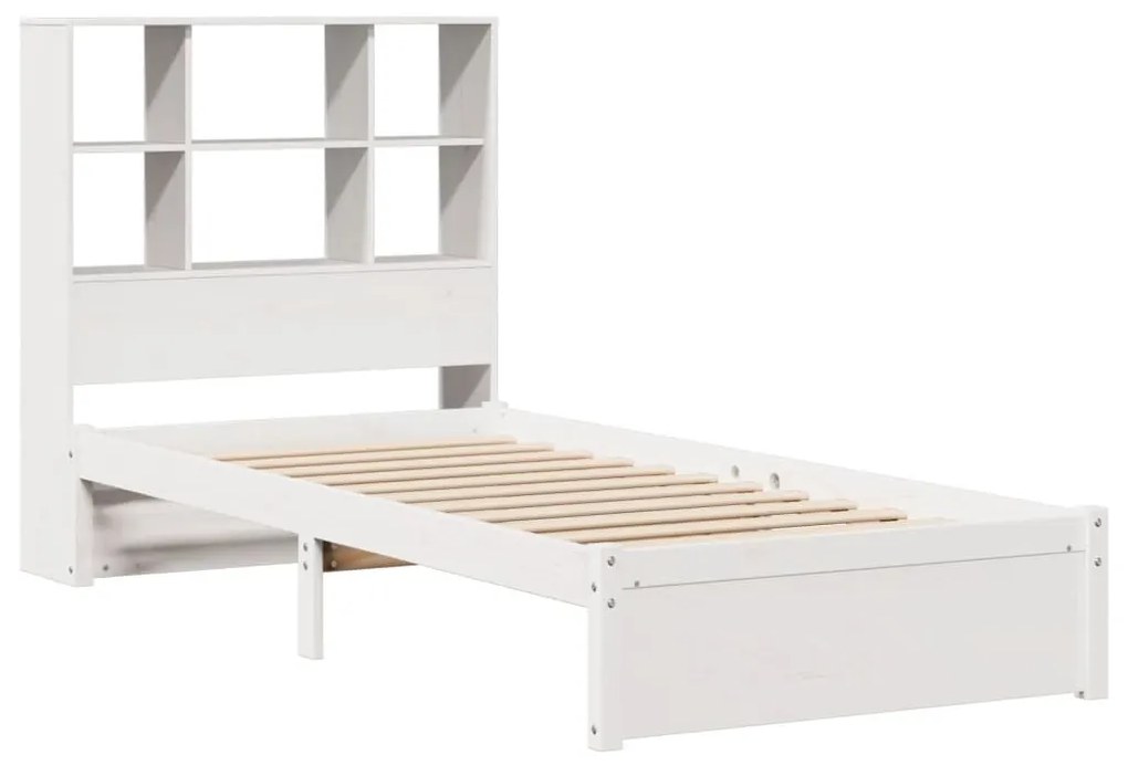 Letto libreria senza materasso bianca 90x200 cm legno di pino