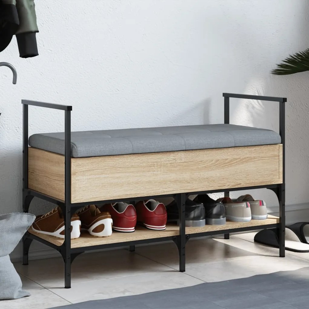 Panca porta scarpe rovere sonoma 85,5x42x57,5 cm
