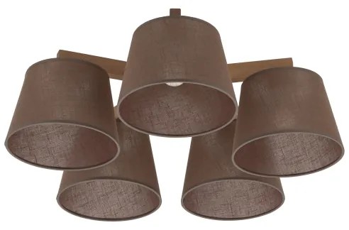 Brilagi - Lampadario a plafone LATTE SABIA 5xE27/15W/230V pino/marrone