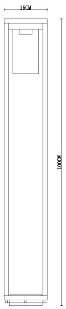 Paletto Lanterna CORTEN 100cm E27 - SERIE VIMO -