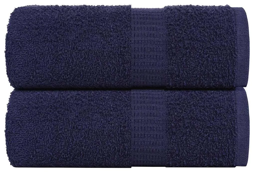Asciugamani Ospiti 2 Pz Blu Marino 30x50cm 360 G/m² 100% Cotone /