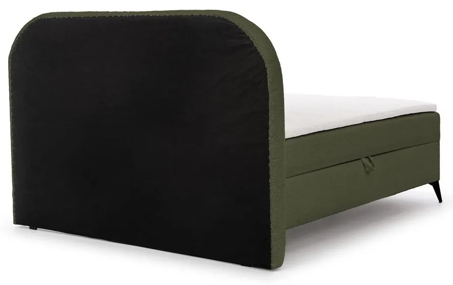 Letto boxspring verde con contenitore 180x200 cm Ornes – Ropez