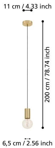 Eglo 900799 - Lampadario a sospensione con filo POZUETA 1xE27/40W/230V oro
