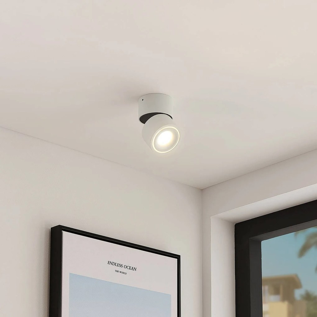 Arcchio Faretto da soffitto LED Rotari, bianco, 1 pz., 710lm Rotari Arcchio, dimmerabile, Bianco / Opale, Corridoio, Alluminio, Moderno
