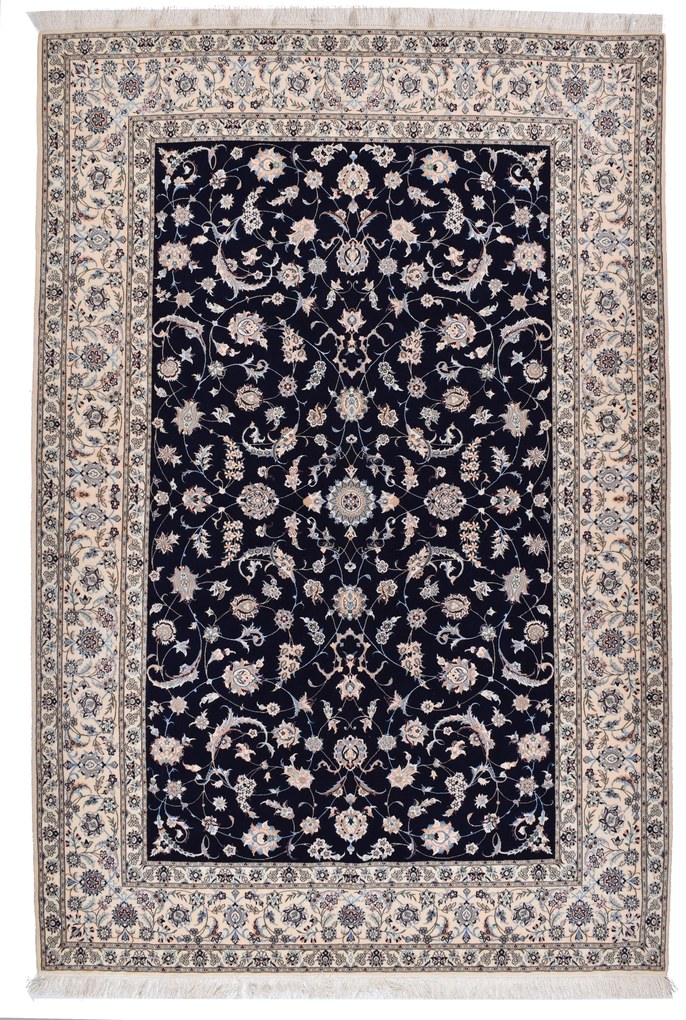 Nain Tappeto persiano 210x310 Blu (Iran) Annodato A Mano