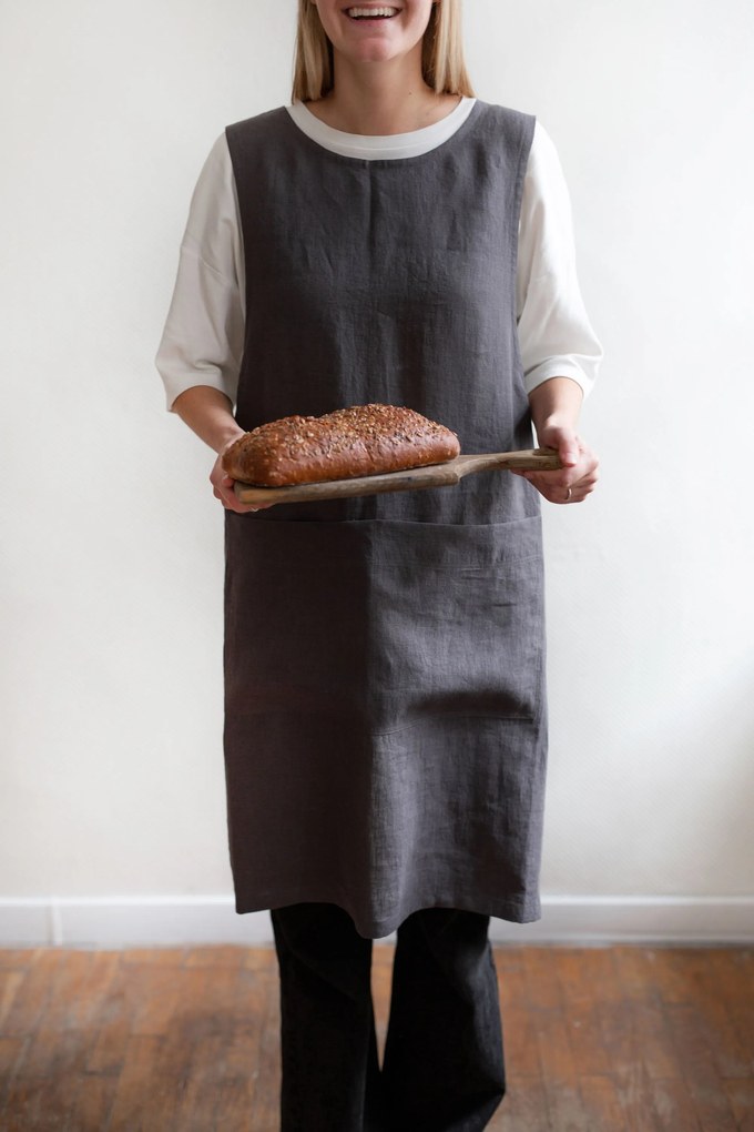 Pinafore Linen Apron / S/m / White