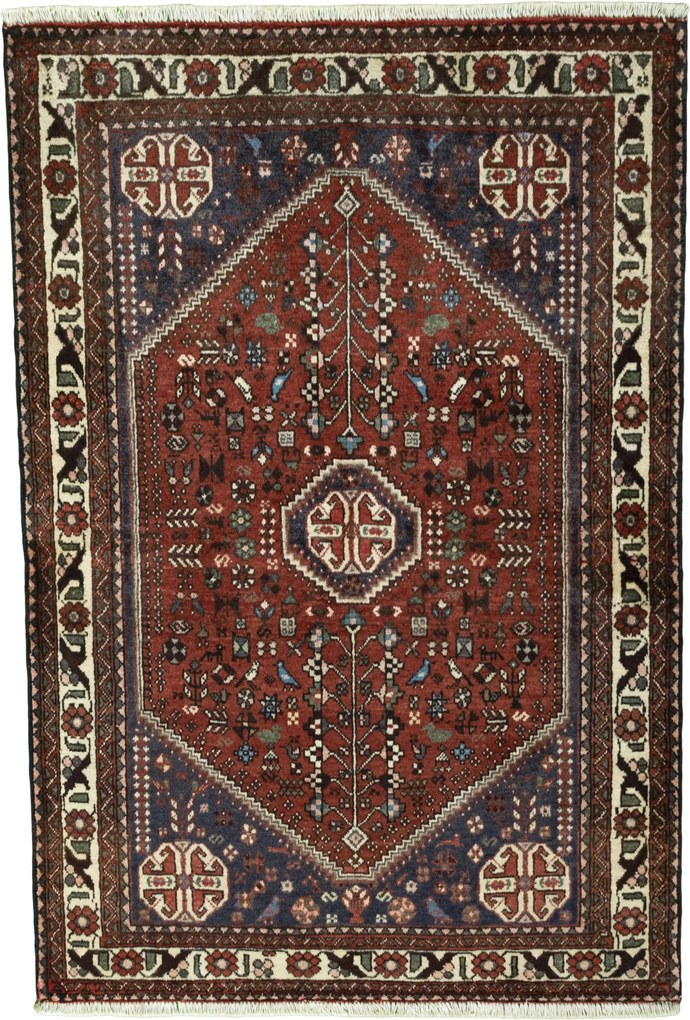 Abadeh Tappeto 150 x 100 Rosso (Iran) Annodato A Mano
