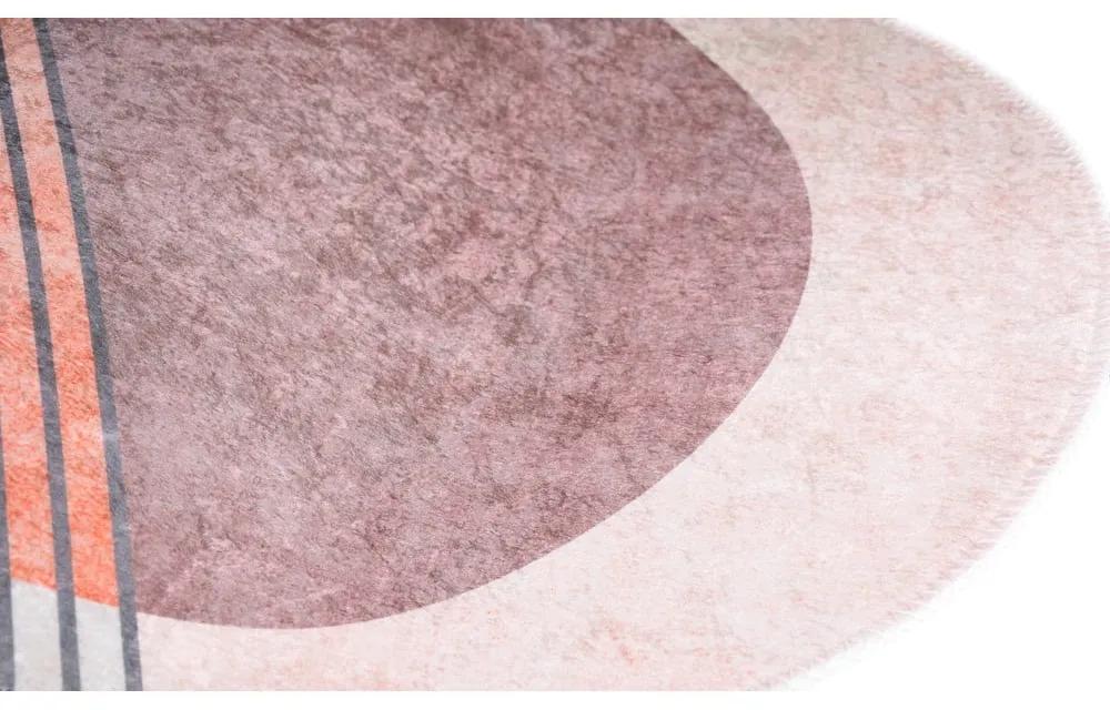 Tappeto lavabile in rosa-grigio chiaro 120x180 cm Oval - Vitaus