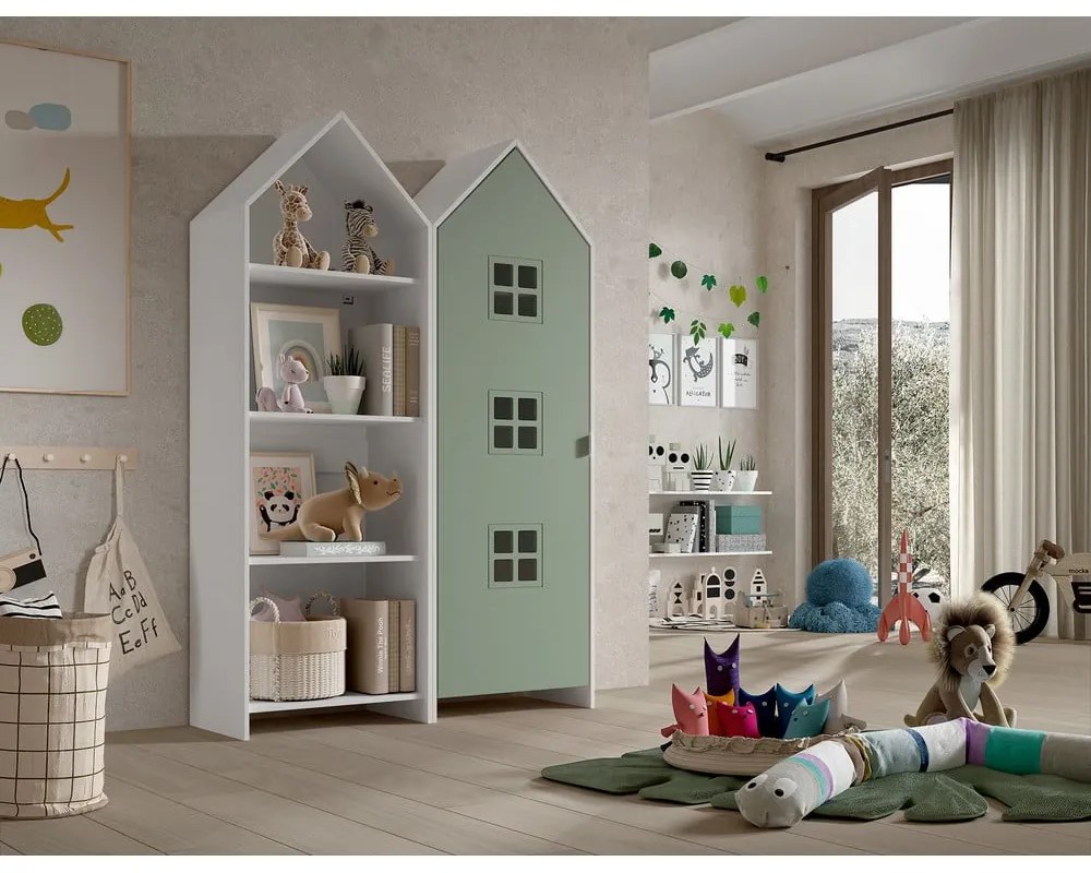 Armadio a giorno bianco-verde per bambini 115x171,5 cm CASAMI BRUGES - Vipack