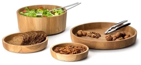 Continente C4134 - Ciotola in legno 25x4,8 cm rovere