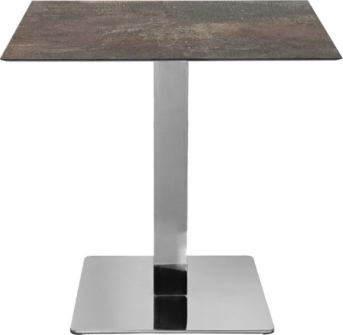 Tavolo bar pub ristorante in HPL 80x80 cm Ardesia Fango per esterno base Argento H 74