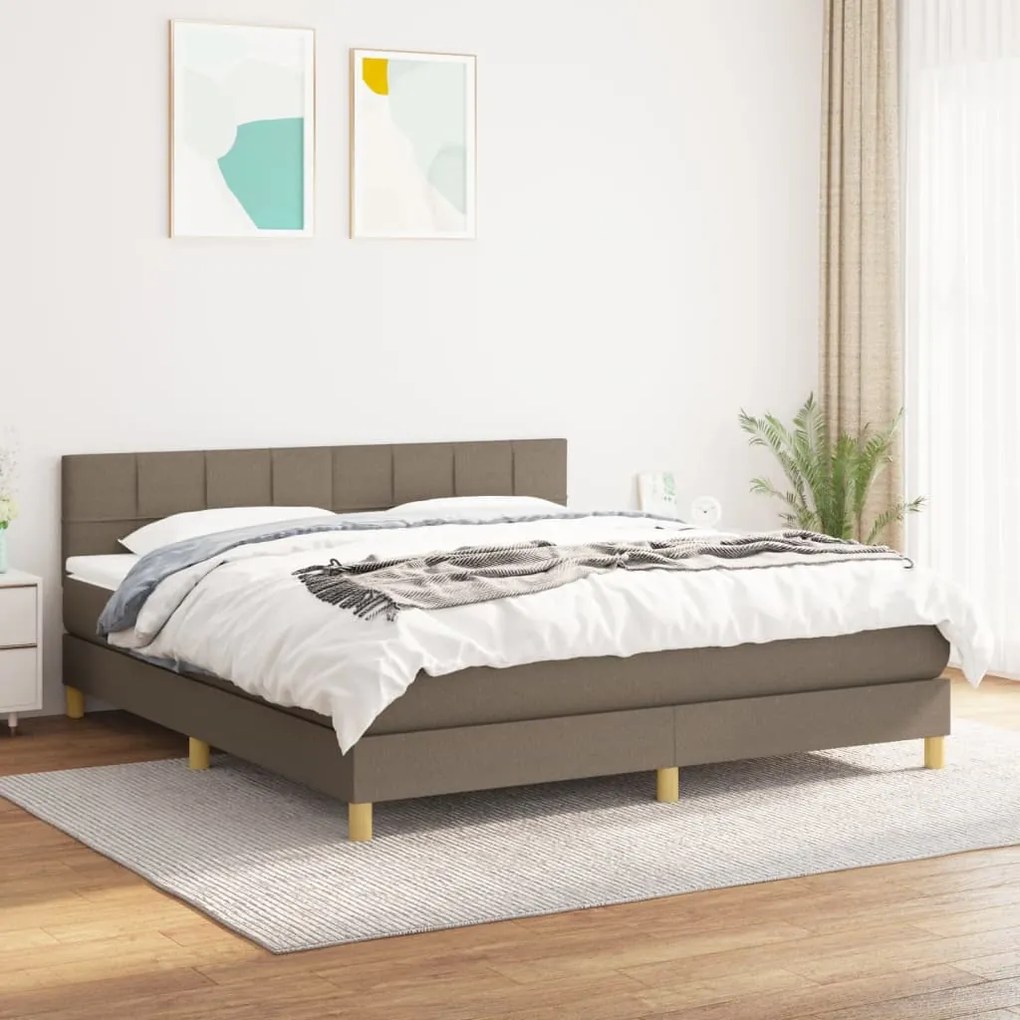 Giroletto A Molle Con Materasso Tortora 160x200 Cm İn Tessuto /
