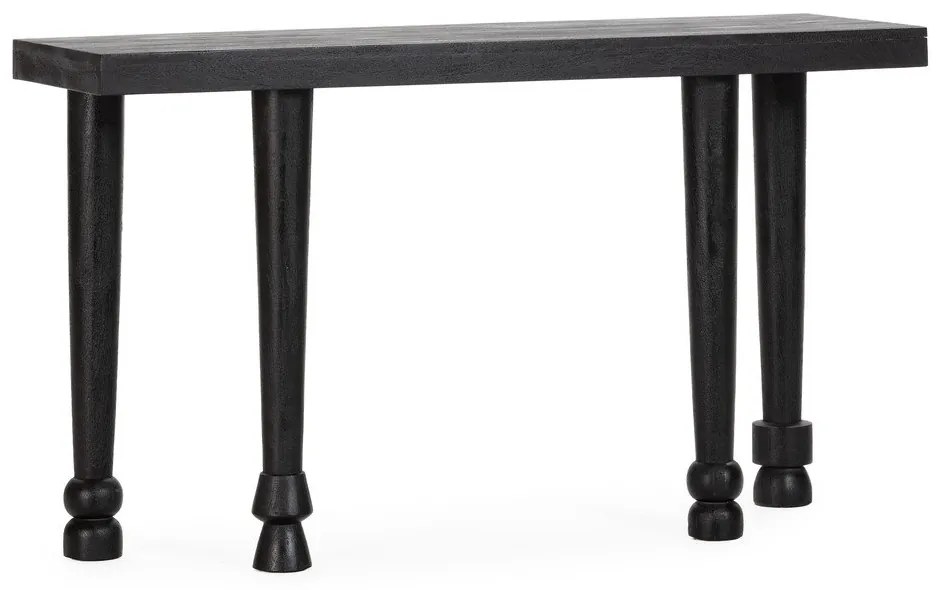 Tavolo consolle nero in mango massiccio 40x130 cm Inaya – MOME