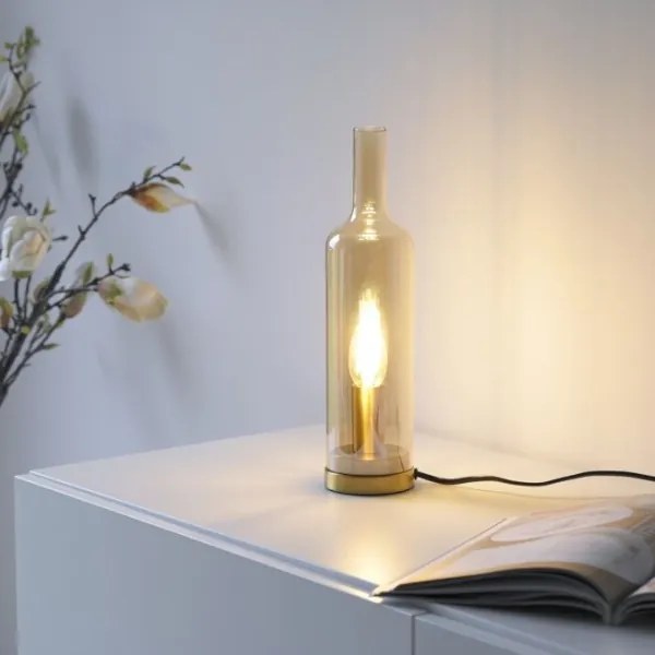 JUST LIGHT. 14006-27 - Lampada da tavolo BOTTLE 1xE14/25W/230V beige/fumé