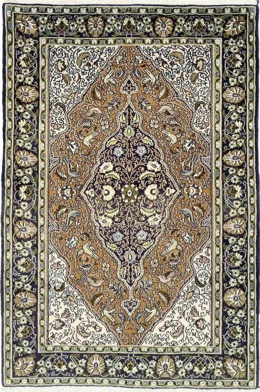 Ghom Tappeto persiano 110 x 160 Marrone (Iran) Annodato A Mano