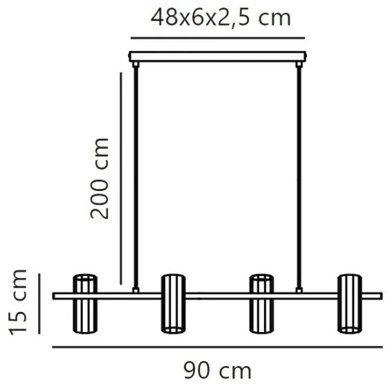 Nordlux - Lampadario a sospensione con filo ALANIS 4xGU10/15W/230V nero