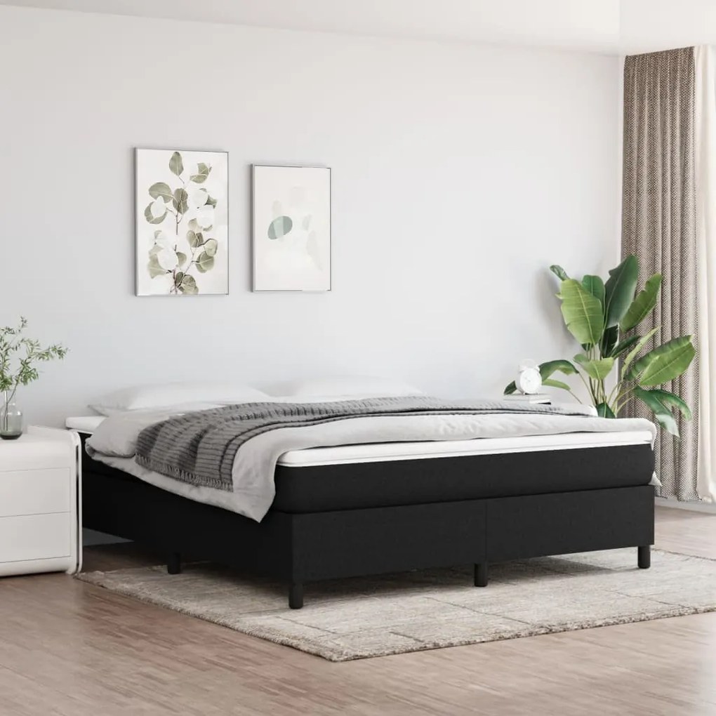 Giroletto Senza Materasso Nero 160x200 Cm İn Tessuto /