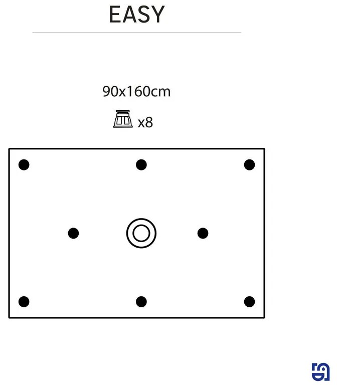 Piatto doccia SENSEA in resina EASY bianco L 90 x L 160 x H 3.2 cm lucido