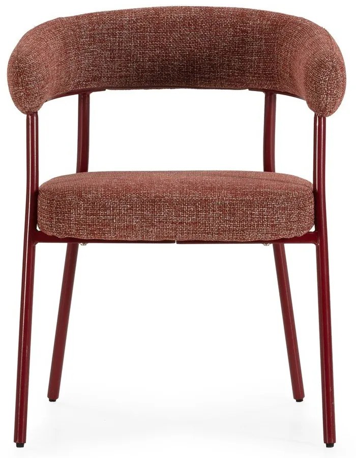 Set di sedie da pranzo color terracotta in imbottito con braccioli 2 pz Yuri – MOME