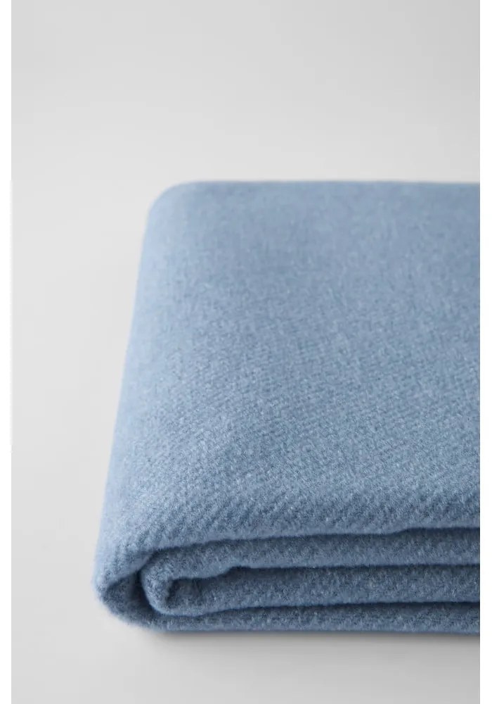 Plaid blu con basi di cotone, 140 x 180 cm Plain - Euromant