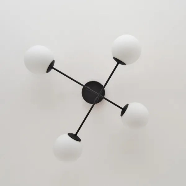 Lampadario a plafone MOON 4xE27/15W/230V nero