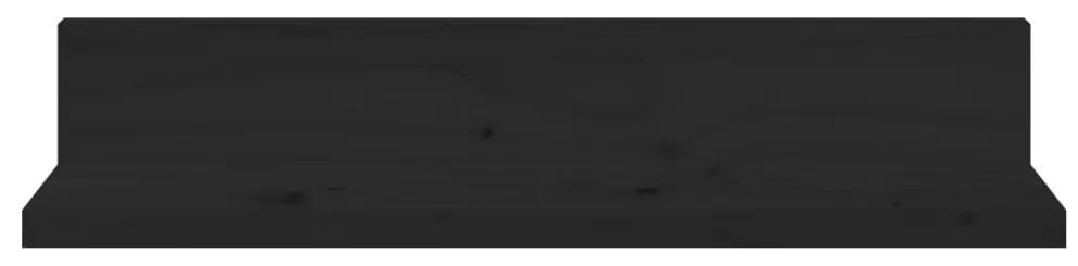 Mensole da parete 2 pz nero 50x11x9cm in legno massello di pino