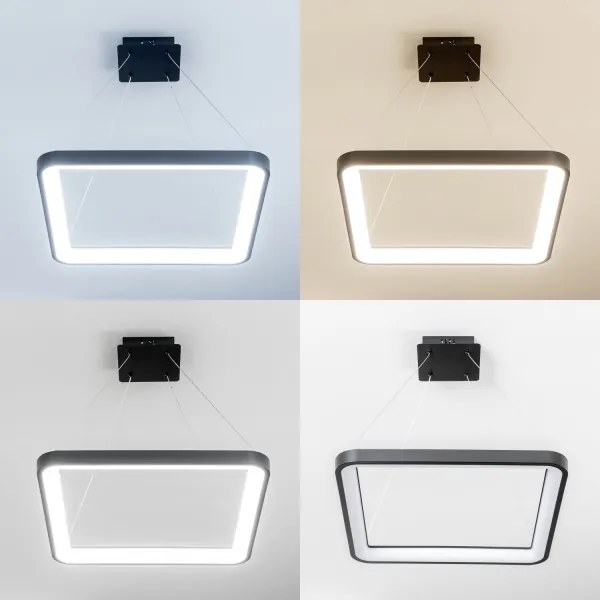 Brilagi - Lampadario LED dimmerabile a sospensione con cavo FALCON SLIM LED/50W/230V 50x50 cm nero + telecomando