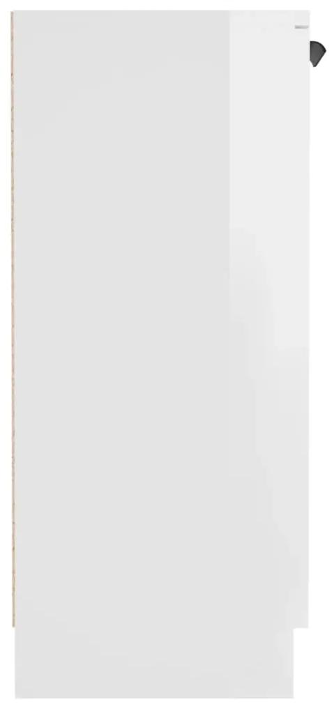 Credenza bianco lucido 60x30x70 cm in legno multistrato