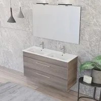 Mobile bagno sospeso 120 cm Smart olmo con specchio