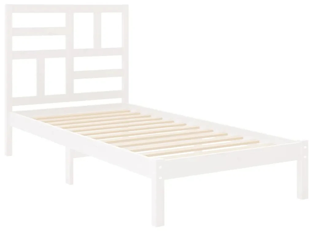 Giroletto bianco in legno massello 90x190 cm single