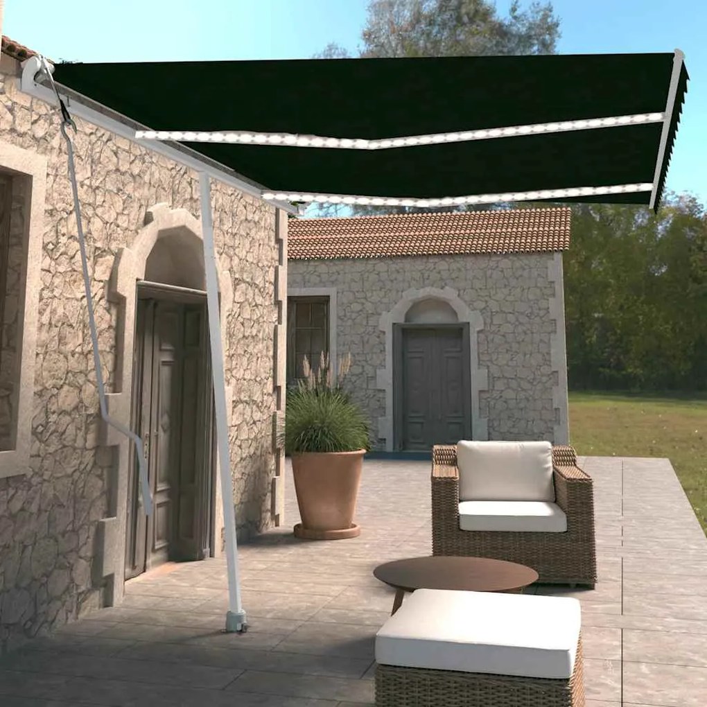 Tenda Automatica Con Sensore Vento E Led 350x250 Cm Antracite /
