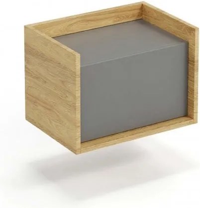 Comò Mobius 1D in legno naturale/grigio - H36cm