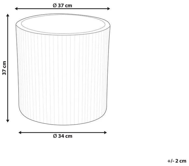 Vaso per fiori  fibra di argilla grigio  ⌀ 37 cm OREOI Beliani