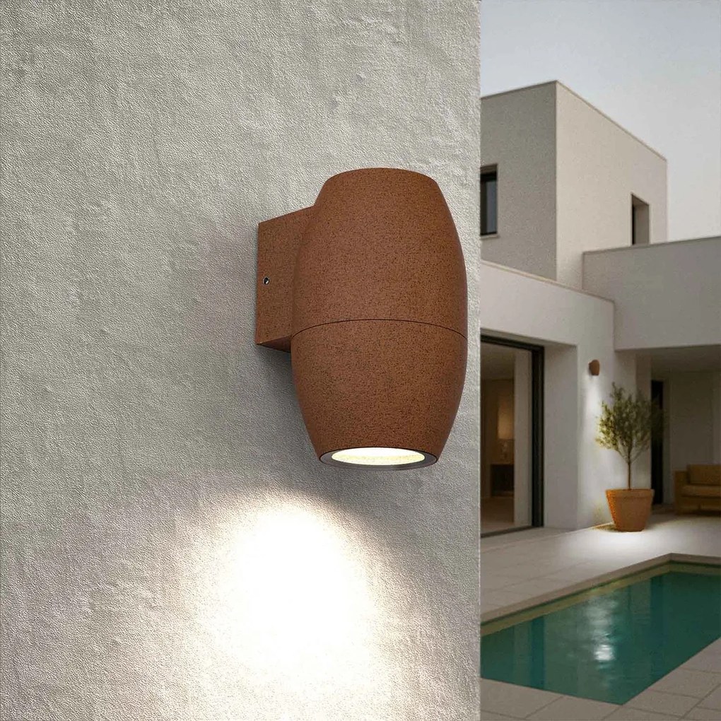 Applique Ovale Monodirezionale IP65 GU10 per esterni - Corten