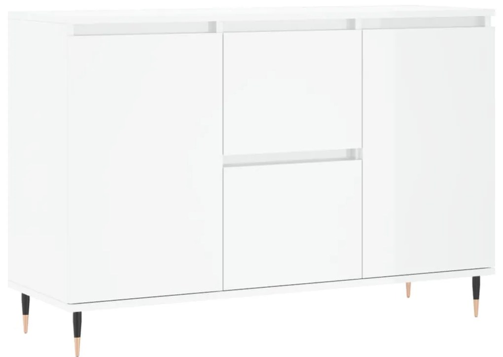 Credenza bianco lucido 104x35x70 cm in legno multistrato