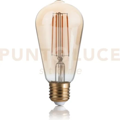 Lampadina attacco e27 in vetro cono ambra 4 w 440 lm 2200 k d.6,4cm