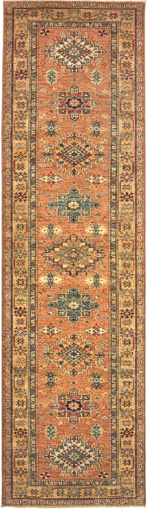 Kazak Tappeto orientale 300x80 Giallo (Pakistan) Annodato A Mano