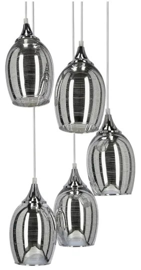 Lampadario a sospensione con filo MARINA 5xE27/60W/230V cromo