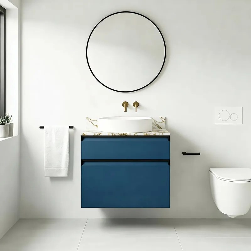 Top per lavabo  L 47 x H 1.2 x P 27 cm calacatta oro gres porcellanato C01