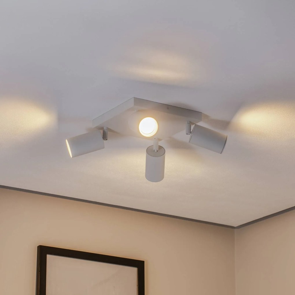 Argon Faretto da soffitto Sado, bianco, acciaio, orientabile, a 4 luci