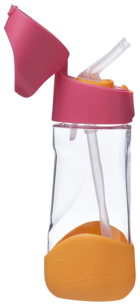 Bottiglia con cannuccia 450 ml – rosa/arancione