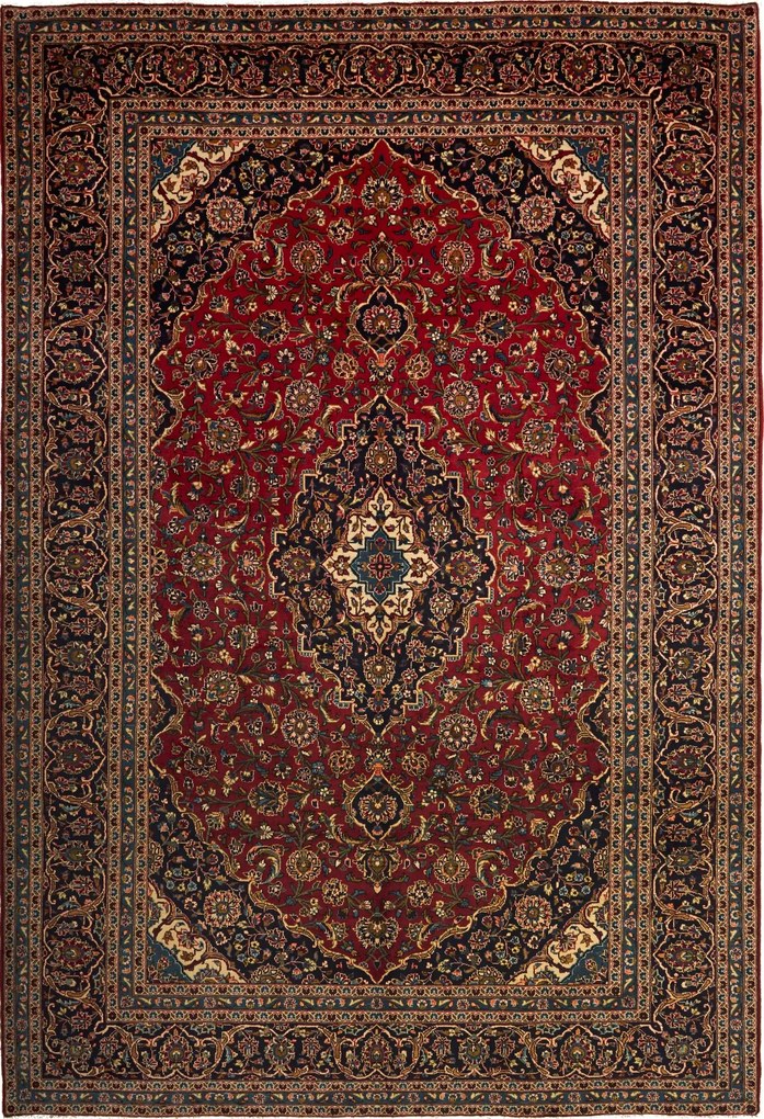 Kashan Tappeto persiano 250 x 360 Blu (Iran) Annodato A Mano