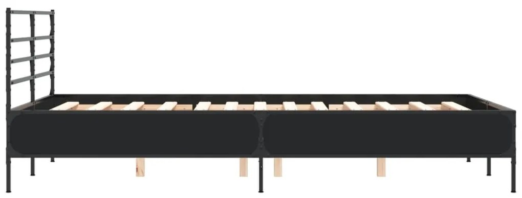 Giroletto nero 120x190 cm in legno multistrato e metallo