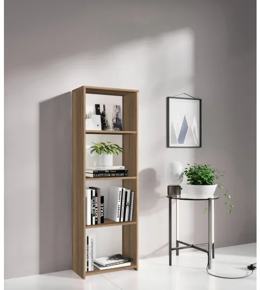 Libreria 3 Ripiani In Kit 45x25x138 Rovere Effetto Legno