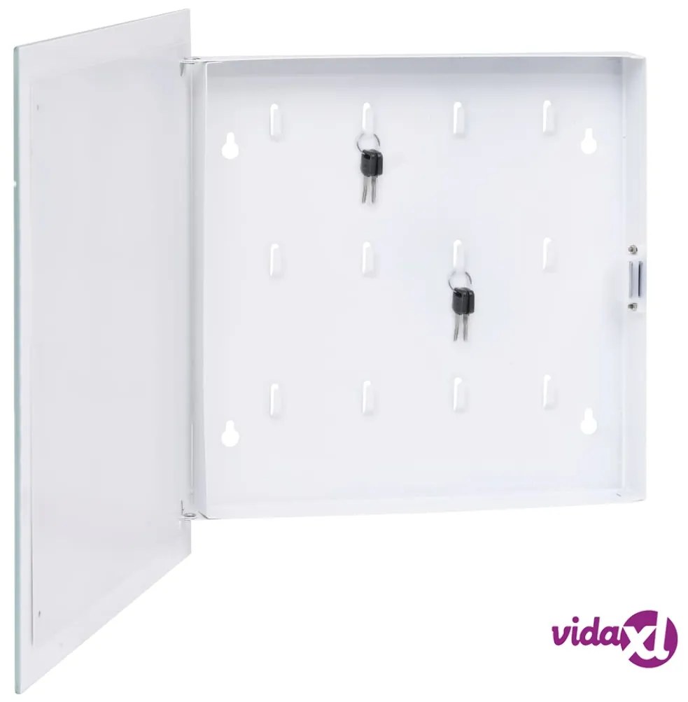 vidaXL Cassetta Portachiavi con Lavagna Magnetica Bianca 35x35x5,5 cm